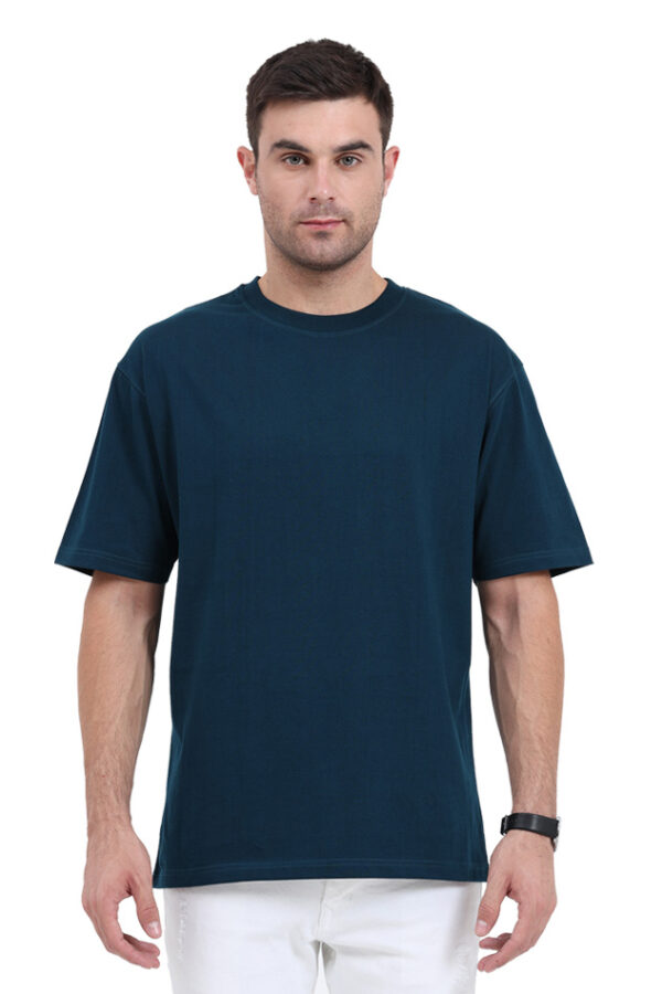 Oversized Classic T-Shirt | Premium Cotton Comfort ( Maroon, Grey Melange, Petrol Blue, Golden Yellow) - Image 4