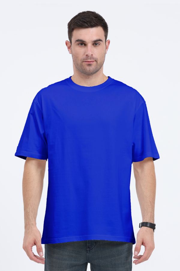 Oversized Classic T-Shirt | Premium Cotton Comfort (Coral, Royal Blue, Olive Green, Purple S) - Image 4